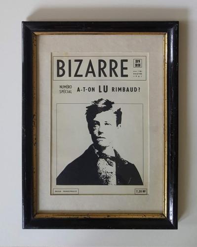 Revue Bizarre figurant Arthur Rimbaud, encadrée dans une baguette Napoleon III