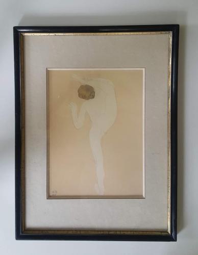Danseuse Rodin, reproduction d un dessin De Rodin, encadré dans une baguette Napoléon III
